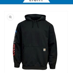 NWT - Carhartt x Coors Light Black Hoodie with Red and Blue Accents